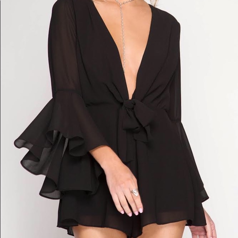 Chiffon black romper